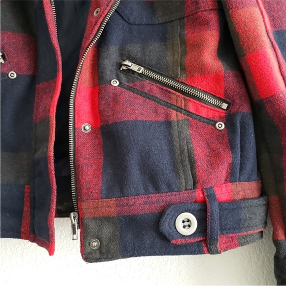 Thread & Supply - Wool/polyester Lumberjack red plaid jacket - Picture 3 of 6
